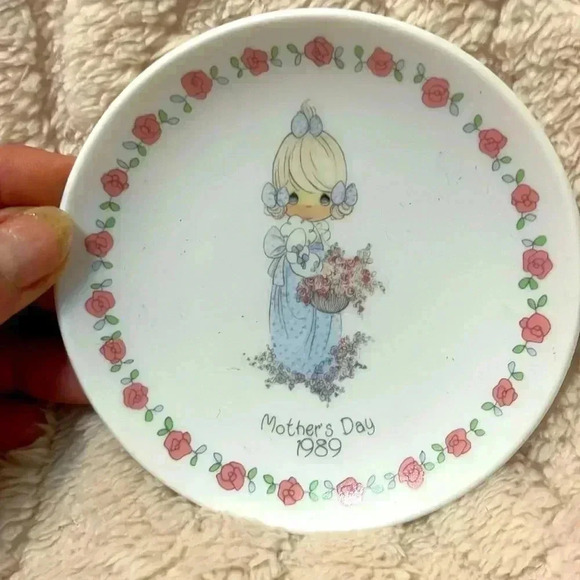 Precious Moments Miniature Mini Plate 1989 Mothers Day Vintage - Picture 1 of 4